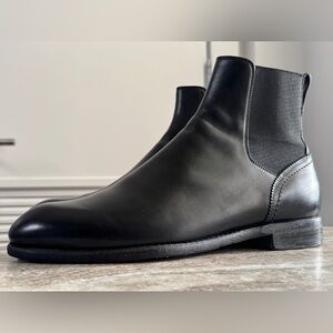 ERMENEGILDO ZEGNA BLACK LEATHER CHELSEA BOOT 11 US $2000 MADE TO MEASURE CUSTOM